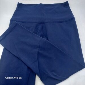 Lululemon High Rise Crop Leggings Navy Blue Yoga Pants Flare Size 4 21 Inseam